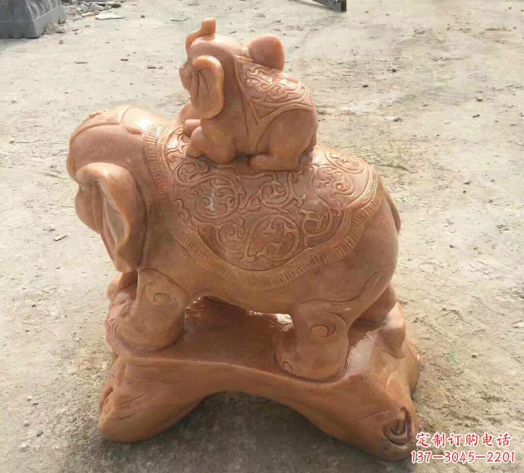 威海晚霞红小象招财动物
