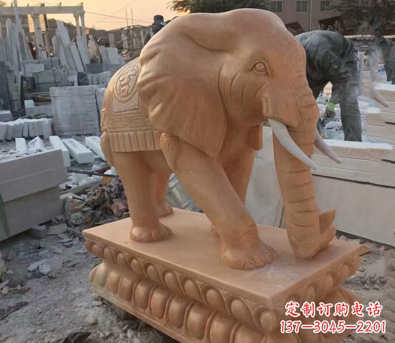 威海晚霞红元宝招财大象