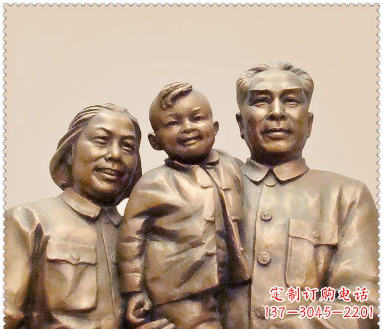 威海伟人周恩来一家铜雕