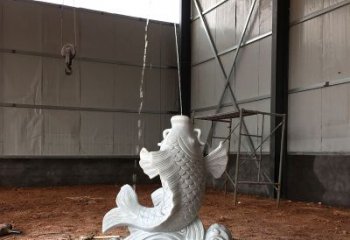 威海汉白玉石鲤鱼雕塑，让你的梦想成真！