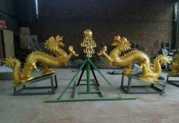 威海享受经典，领略古老传统，精美特色的双龙戏珠铜雕