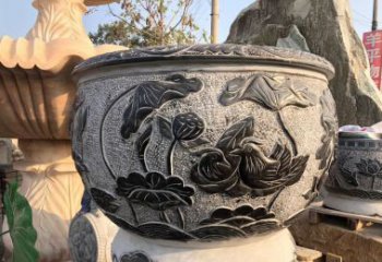 威海荷花浮雕鱼缸雕塑，让空间更加生机勃勃