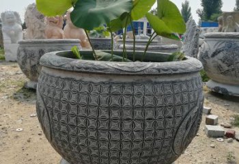 威海荷花鱼石雕塑，精美雕塑展现浪漫情怀
