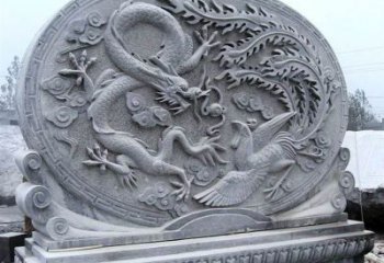 威海青石古典美——龙凤呈祥雕塑