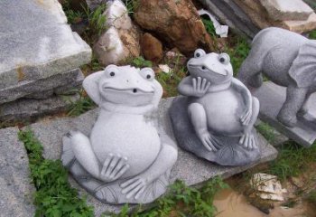 威海别具一格的青石青蛙喷水雕塑