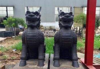 威海青铜精美麒麟雕塑，注入艺术气息