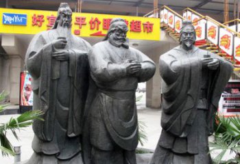 威海铭记经典：三国英雄关羽雕塑