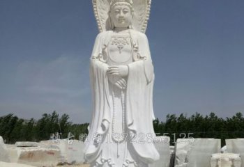 威海观赏性质的三面观音石雕塑