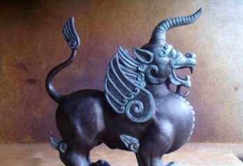 威海传承中国神兽文化的独角兽铜雕塑