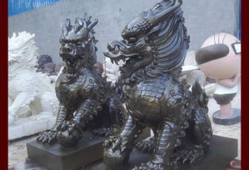 威海中领雕塑的麒麟铜雕是塑造精美的工艺结果。…
