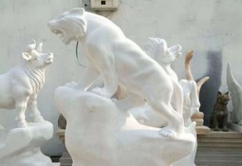 威海中领雕塑：汉白玉老虎雕塑