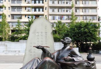 威海尊贵古朴的古代诗人情景雕塑——杜甫雕塑