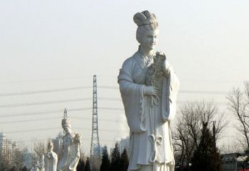 威海十二花神汉白玉古风美女石雕像