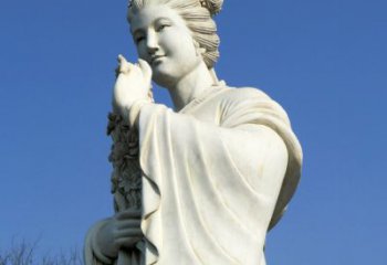 威海十二花神之三月桃花息夫人汉白玉精美美女雕像