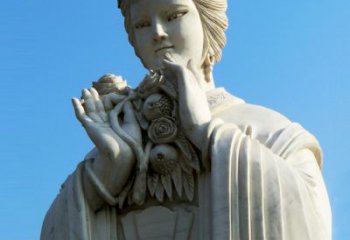威海石榴之美——十二花神之五月石榴李氏汉白玉古代美女雕像