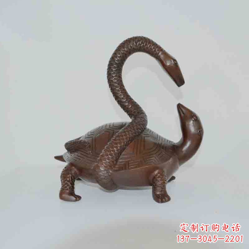 威海乌龟背蛇龟蛇铜雕