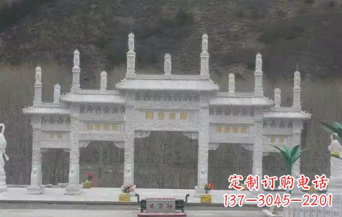 威海五门牌坊石雕 (2)