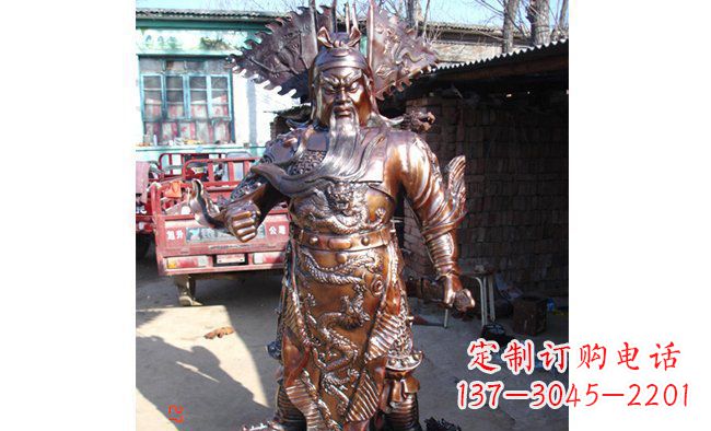 威海武财神持刀关公铜雕 (3)