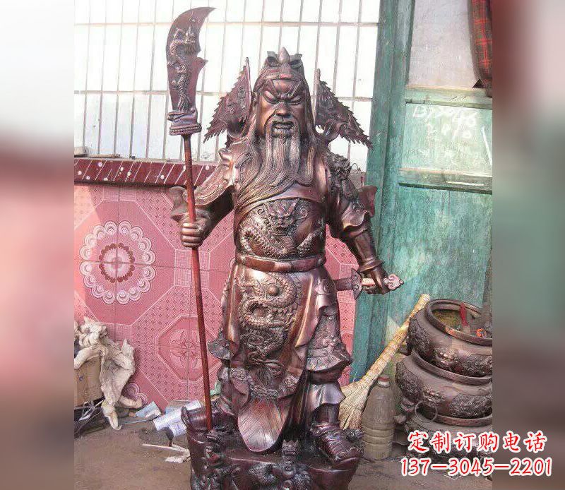 威海武财神关公提刀铜雕