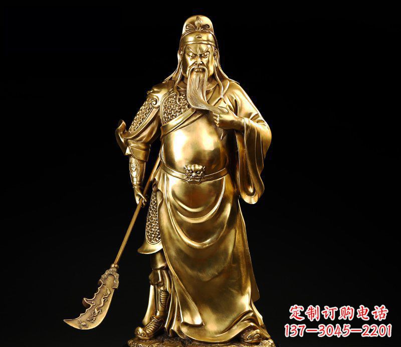 威海武圣握刀关公铜雕