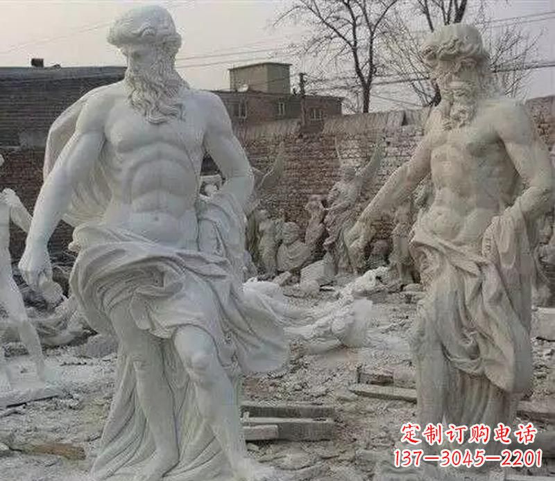 威海西方阿基米德人物石雕