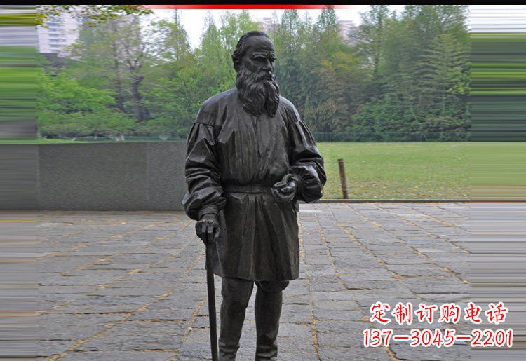 威海西方名人托尔斯泰铜雕
