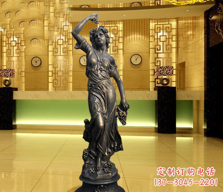 威海西方女人别墅景观铜雕塑 (2)