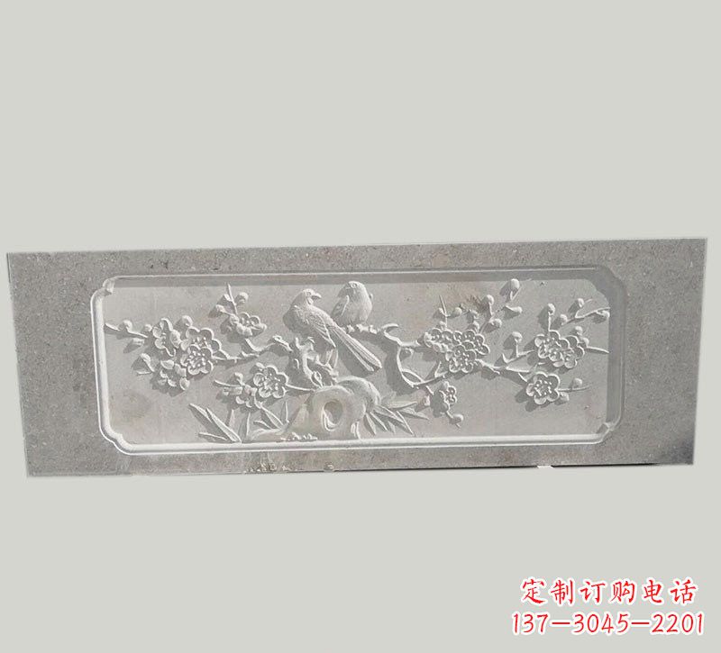 威海喜鹊登梅浮雕石栏板