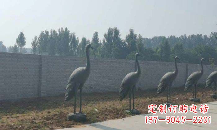 威海仙鹤抽象铜雕 (2)