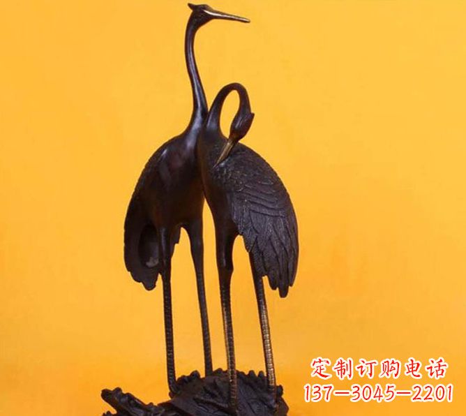 威海仙鹤雕塑铜
