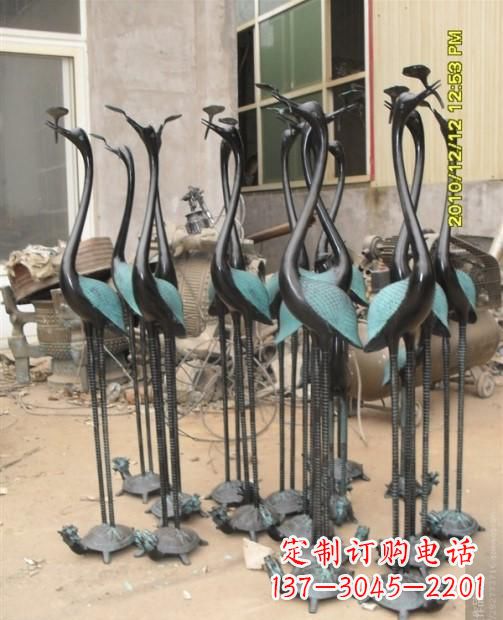 威海仙鹤动物铜雕