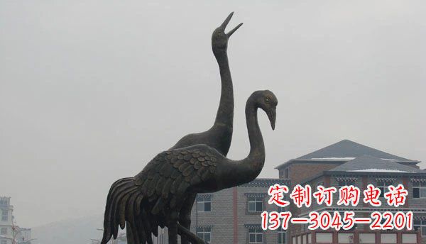 威海仙鹤公园景观铜雕