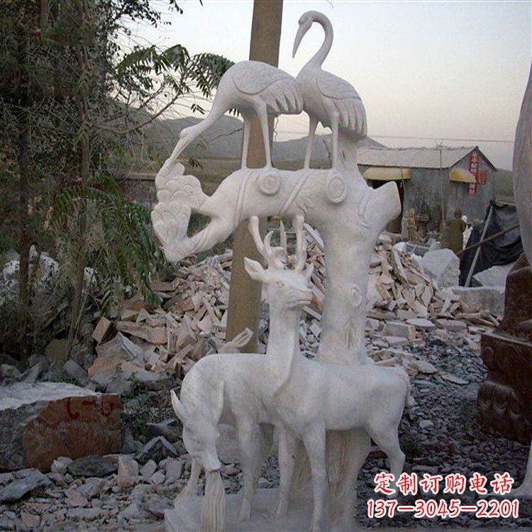 威海仙鹤石雕景观摆件