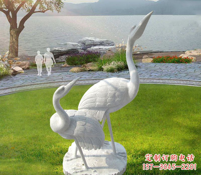 威海仙鹤石雕公园动物雕塑