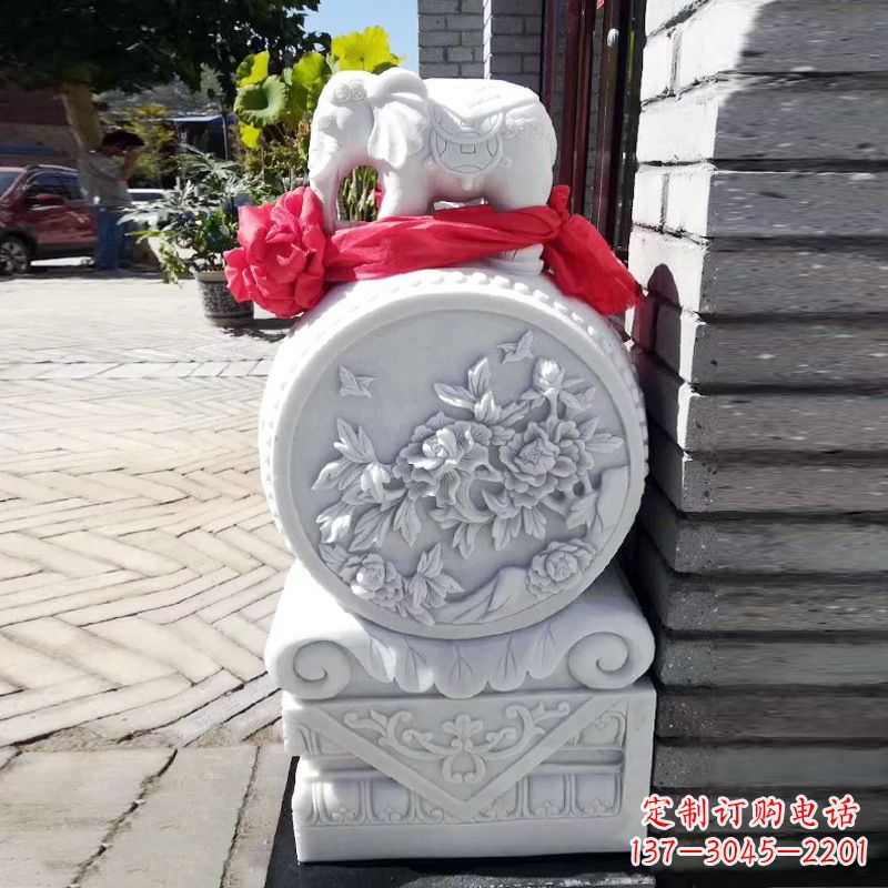 威海仙鹤石雕门墩