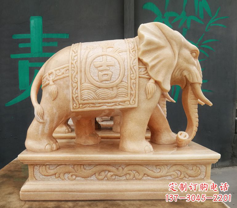 威海现代石雕大象雕像