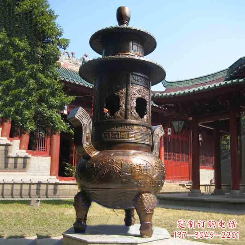 威海现代铜制香炉铜雕香炉