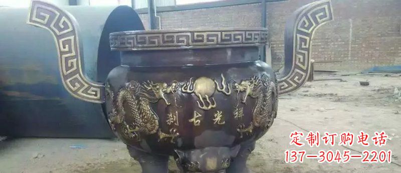 威海祥光古刹寺庙香炉铜雕