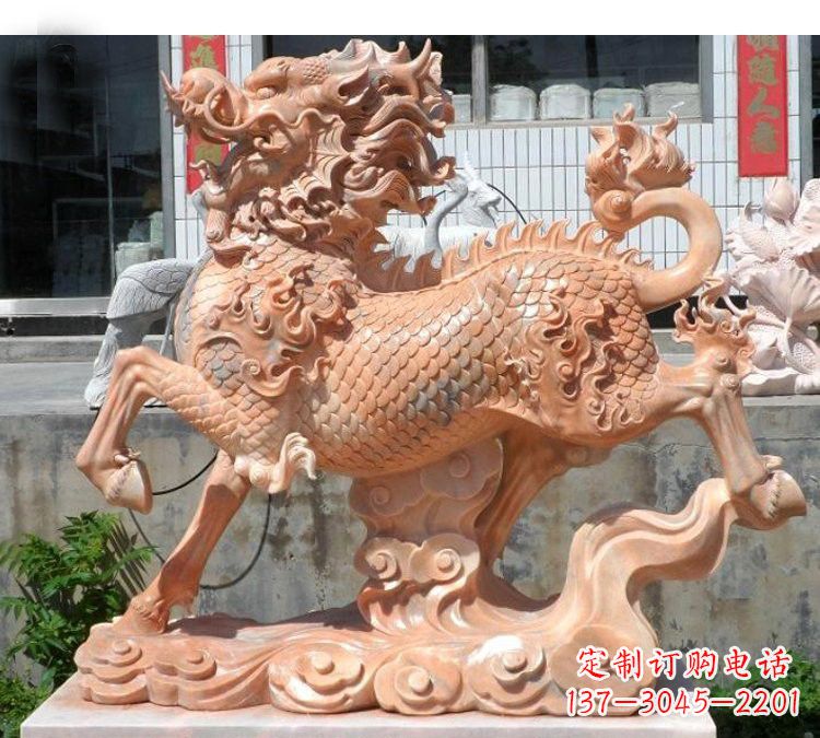 威海祥云麒麟石雕