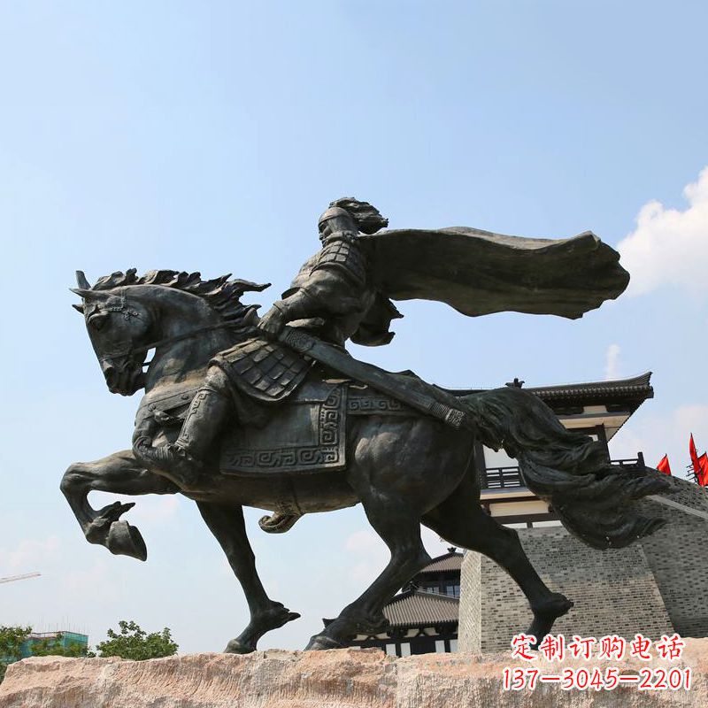 威海项羽骑马铜雕景观雕塑-景区景点历史名人西楚霸王雕像