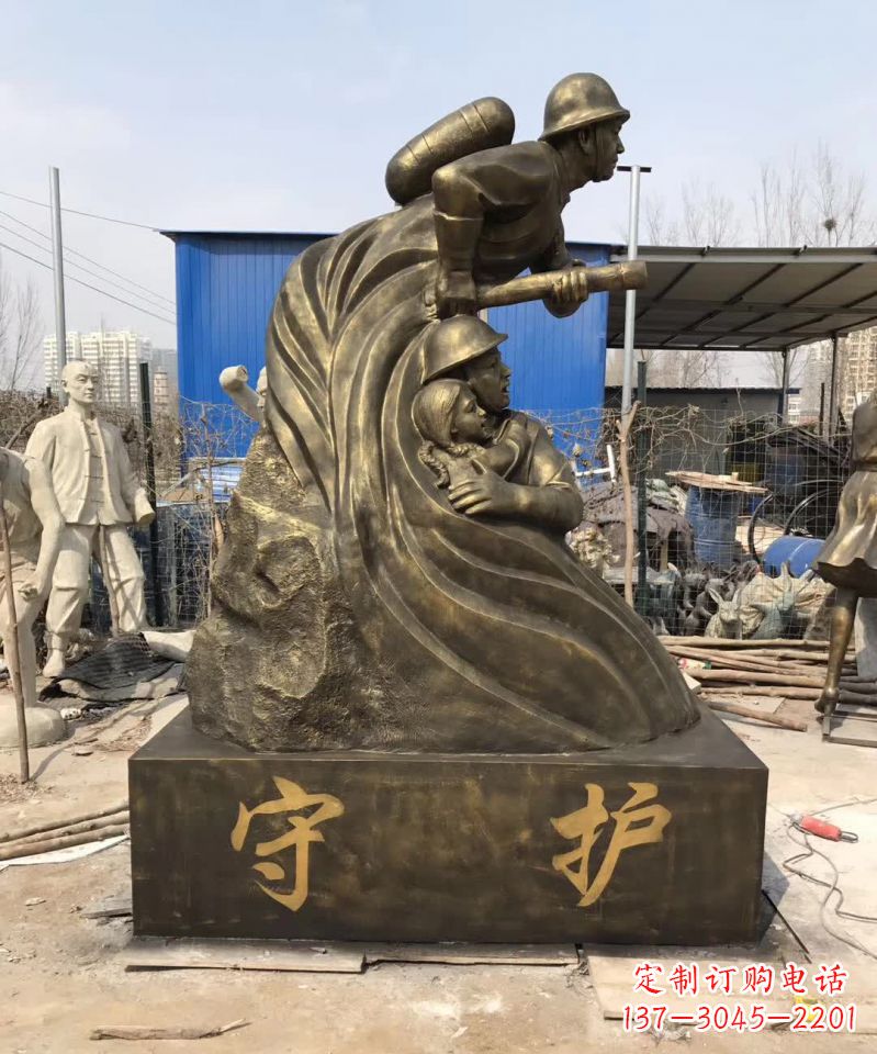 威海消防员铜雕112