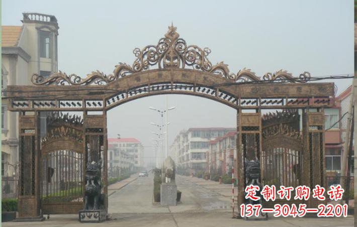 威海小区不锈钢门口牌坊雕塑