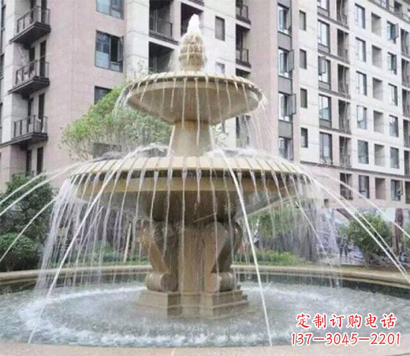 威海小区大型喷泉景观石雕