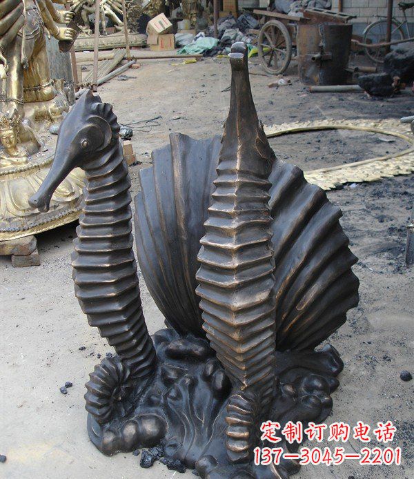 威海小区动物海马铜雕