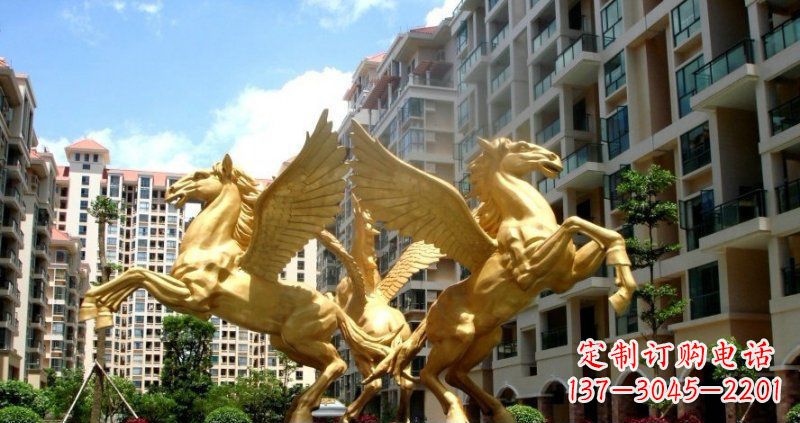 威海小区飞马动物铜雕