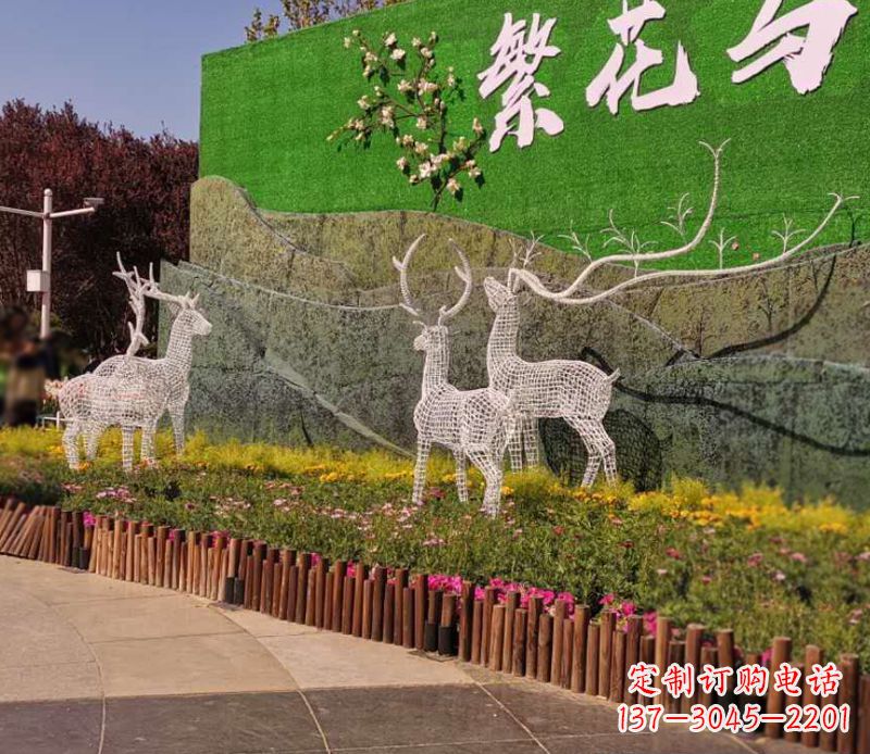 威海小区景观不锈钢梅花鹿