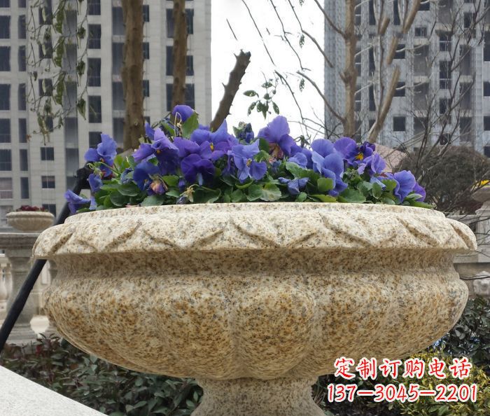 威海小区景观大理石花盆石雕