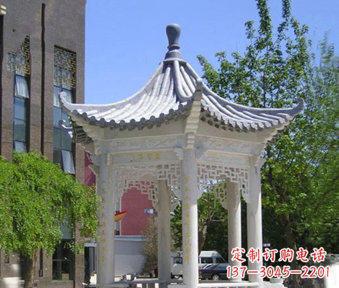 威海小区景观大理石凉亭