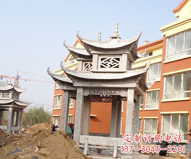 威海小区景观大理石凉亭石雕