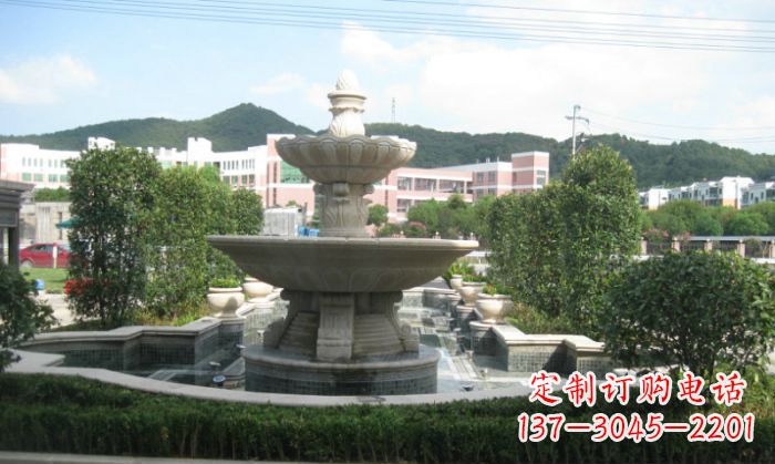 威海小区景观大理石喷泉石雕 (2)